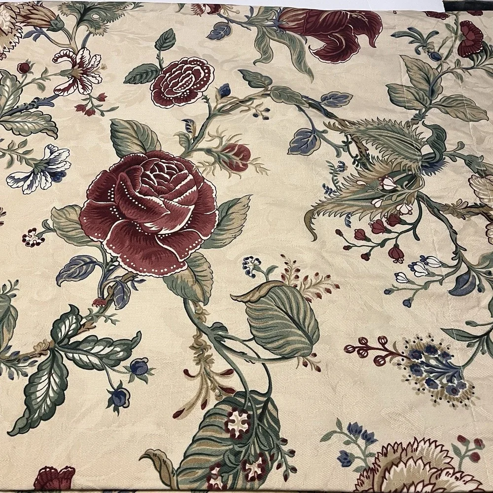 Waverly burgundy flowers valance